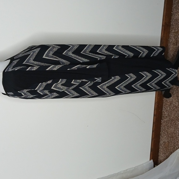 Emma & Michele black and white abstract quarter sleeve midi dress size large - Picture 5 of 16